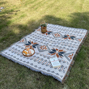野餐垫子桌布帐篷防潮垫波西米亚风多功能线毯午睡盖毯户外露营毯