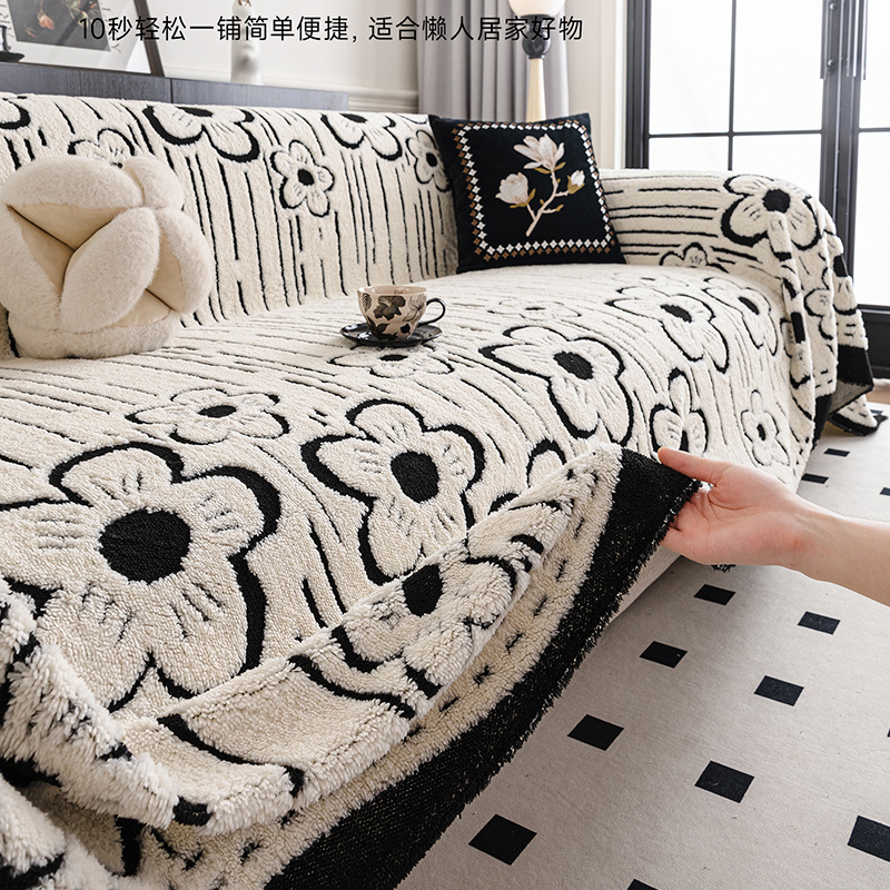 秋冬加厚保暖毛绒沙发盖布2025新款全包一整张全盖防猫抓沙发套罩