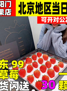 帝王草莓牛奶奶油丹东99草莓新鲜甜红颜九九久久四川巧克力礼盒装