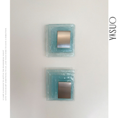 Mazzega复古穆拉诺水波纹玻璃壁灯中古1960s设计师方形客厅氛围灯