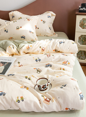 定做订制A类全棉纯棉双层纱布被套被罩婴幼儿童裸睡120*150*215cm