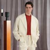 Acme cultum易打理美利奴羊毛针织无结构西服领夹克男廓形外套