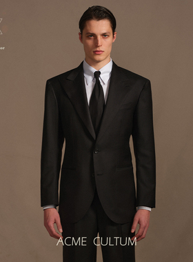 Acme cultum绅士盔甲意大利130S精纺羊毛宽肩西服套装男商务正装