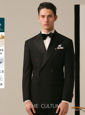 【Loro Piana面料】120S强捻双排扣西服套装男商务正装结婚礼服
