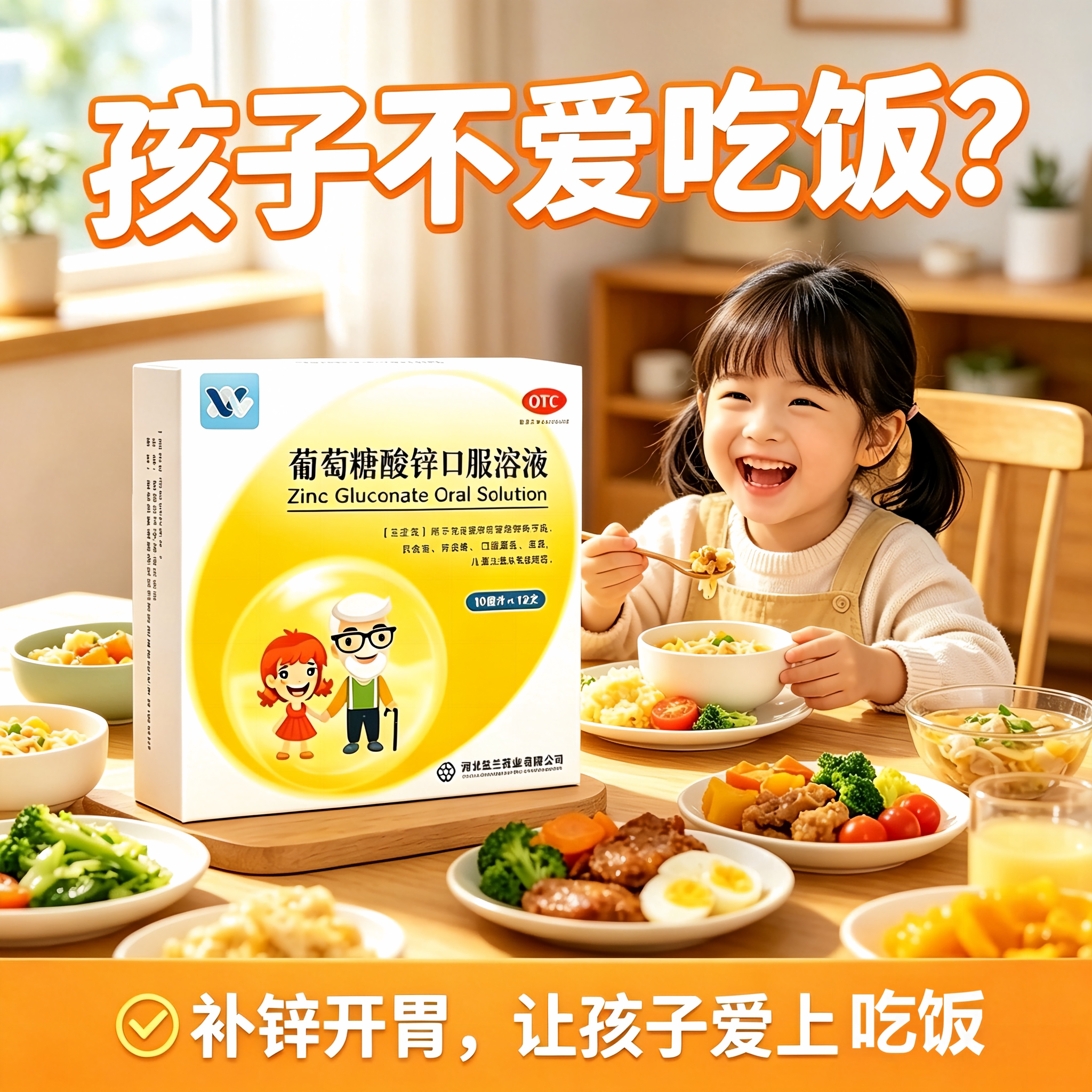 葡萄糖酸锌口服液提高免疫力厌食症钙口服溶液儿童液体锌消化不良 - 实物图