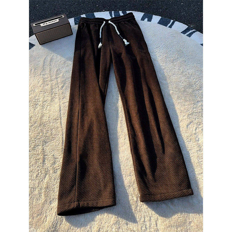 美式复古灯芯绒裤子男款秋冬款直筒针织卫裤松弛感阔腿休闲运动裤,男装,卫裤,淘宝优惠券,粉丝福利购,淘宝优惠卷