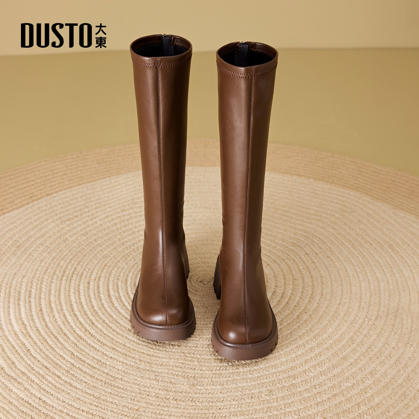大东骑士靴粗跟厚底长筒靴