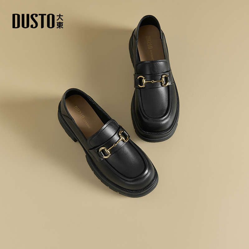 大东厚底乐福鞋女2026春季新款女鞋复古百搭鞋子女英伦通勤小皮鞋