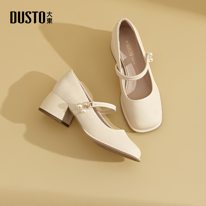 大东玛丽珍鞋高跟鞋春秋季新款女鞋知性小皮鞋晚晚鞋复古法式单鞋