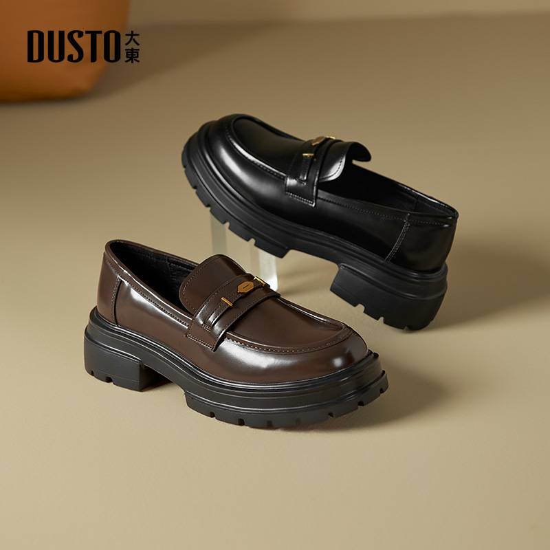 大东乐福鞋中跟圆头女鞋