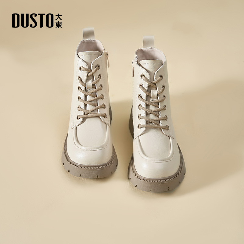 马丁靴时尚休闲粗跟中跟侧拉链