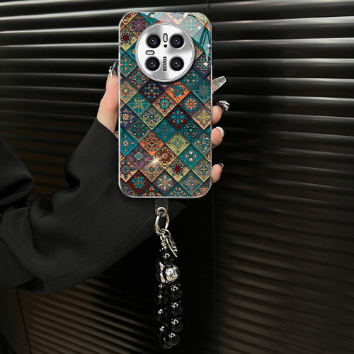 适用于华为mate70手机壳华为mate60保护套华为mate50镜头加高mate40民族图腾新款电镀玻璃壳高级感高级感创意