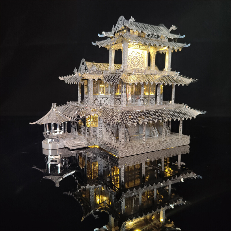 天音阁戏楼 3D立体金属建筑拼图DIY手工制作益智拼装模型玩具