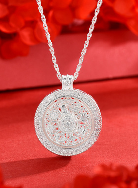 新款八宝罗盘转动项链时尚可旋转