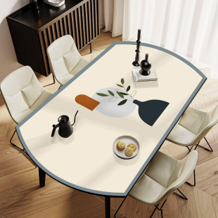 2026新款桌布椭圆防油防水圆弧形餐桌垫折叠圆桌半圆防滑硅胶桌垫