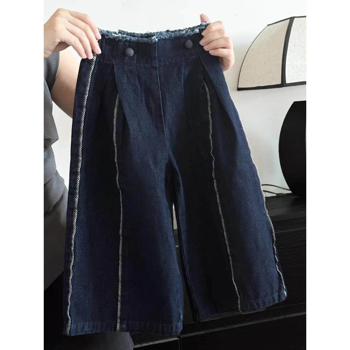 女童牛仔裤2025秋季新款时髦洋气条纹毛边休闲裤小女孩宽松直筒裤,童装/婴儿装/亲子装,儿童牛仔裤,淘宝优惠券,粉丝福利购,淘宝优惠卷