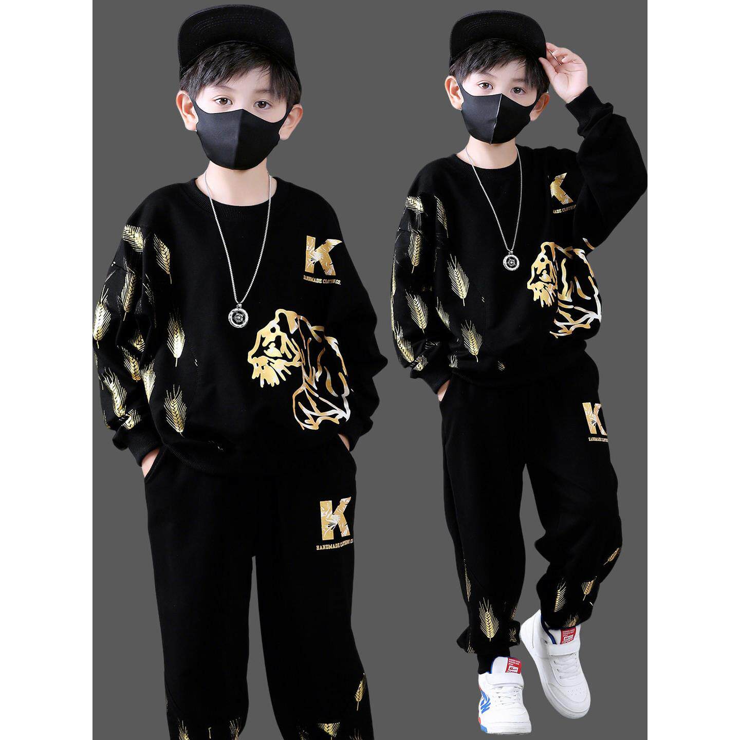 长裤长袖秋季童装男童2025新款男孩帅气时髦春秋儿童套装衣服老虎