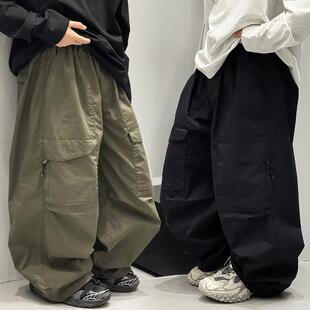 男童痞帅工装裤春秋款2025新款儿童套装秋季街舞直筒休闲裤子大男