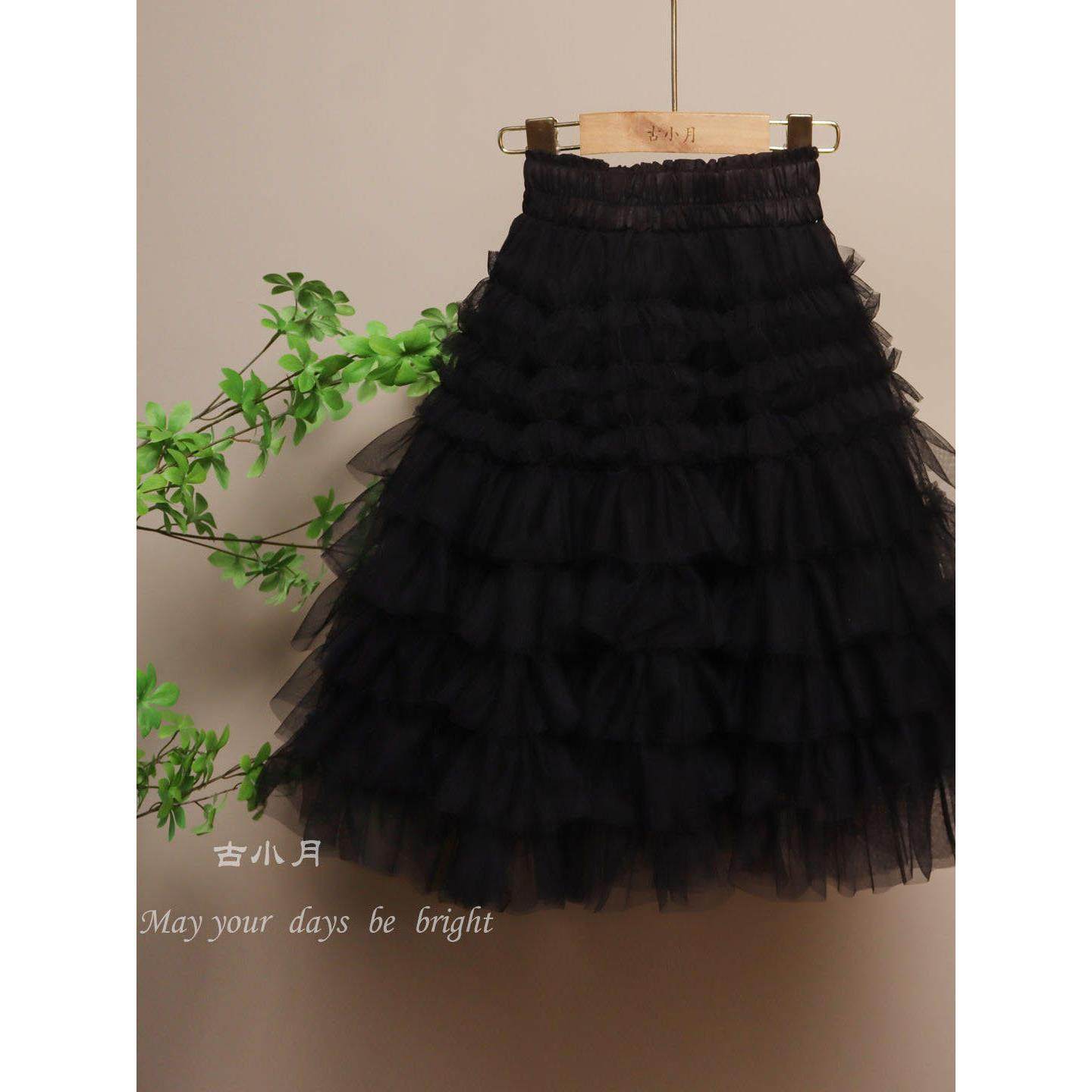 女童秋冬新款网纱蓬蓬半身裙甜美显瘦中大童仙女洋气中长半裙