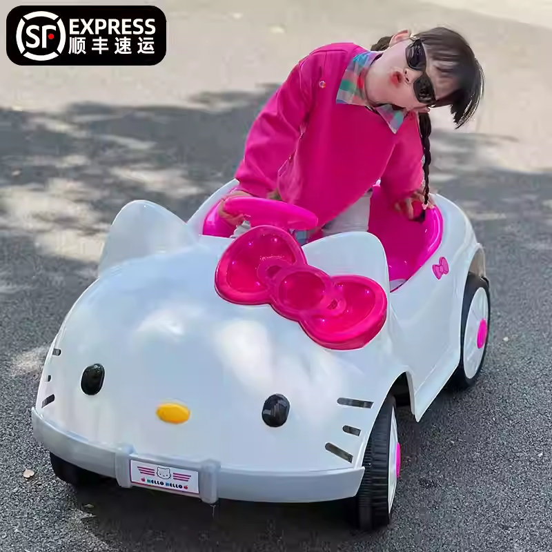 hellokitty猫儿童电动车可坐人四轮汽车女孩可遥控玩具车宝宝童车,玩具/童车/益智/积木/模型,儿童电动车,淘宝优惠券,粉丝福利购,淘宝优惠卷
