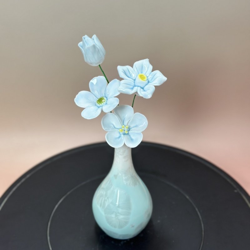 专属搭配4支花景德镇陶瓷花手工瓷花小饰品仿真花迷你小花瓶摆件,家居饰品,仿真花/假花,淘宝优惠券,粉丝福利购,淘宝优惠卷