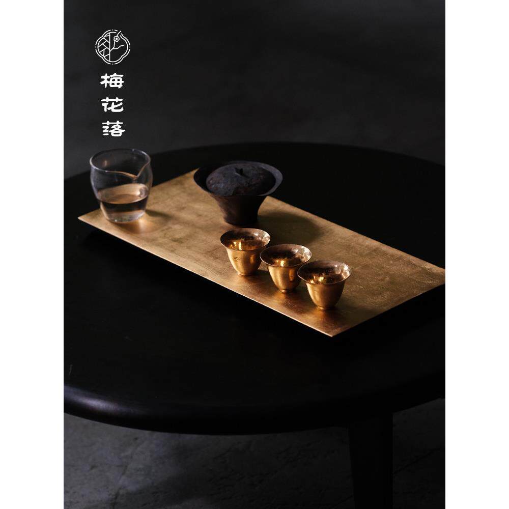 梅花落金箔茶盘，干泡盘，木轮胎漆壶碟，非遗漆壶座，爱超手工制