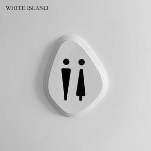 简约化妆室标识门牌白色洗手间LOGO牌厕所标示指引个性办公室美容