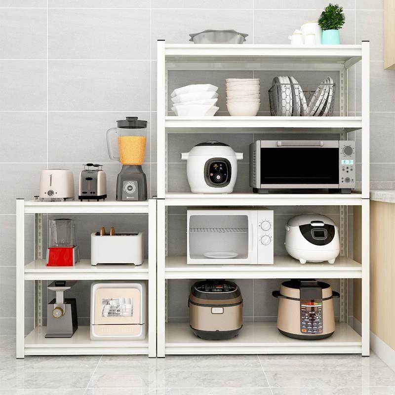 白色厨房置物架落地多层收纳架家用阳台储物架微波炉架子碳钢货架,收纳整理,整理架/置物架/收纳架,淘宝优惠券,粉丝福利购,淘宝优惠卷