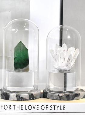 现代创意天然白晶簇水晶摆件别墅样板间客厅酒柜玄关桌面软装饰品