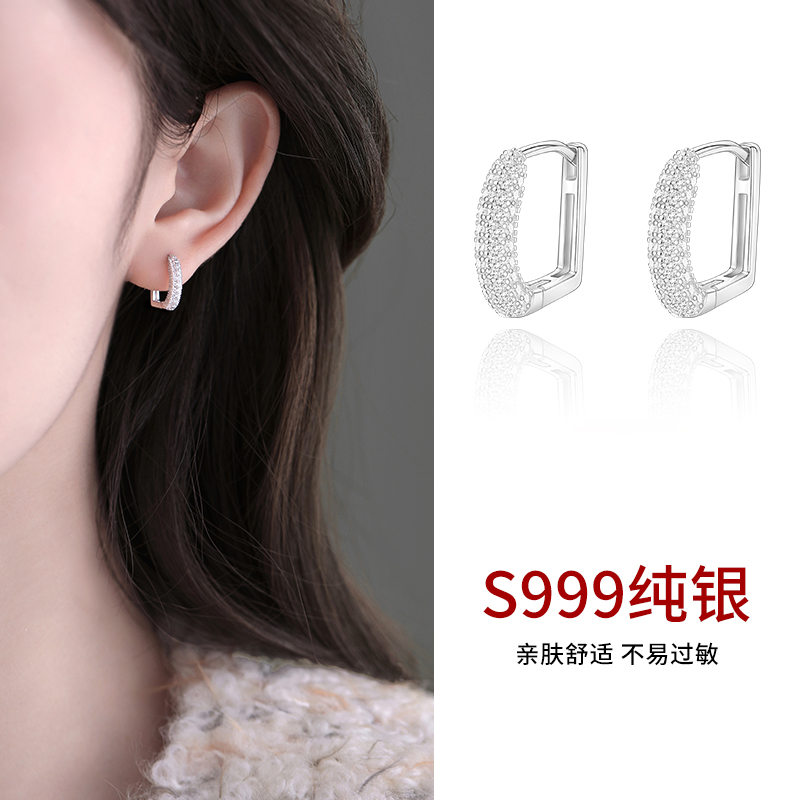 PWL999纯银女锆石耳环
