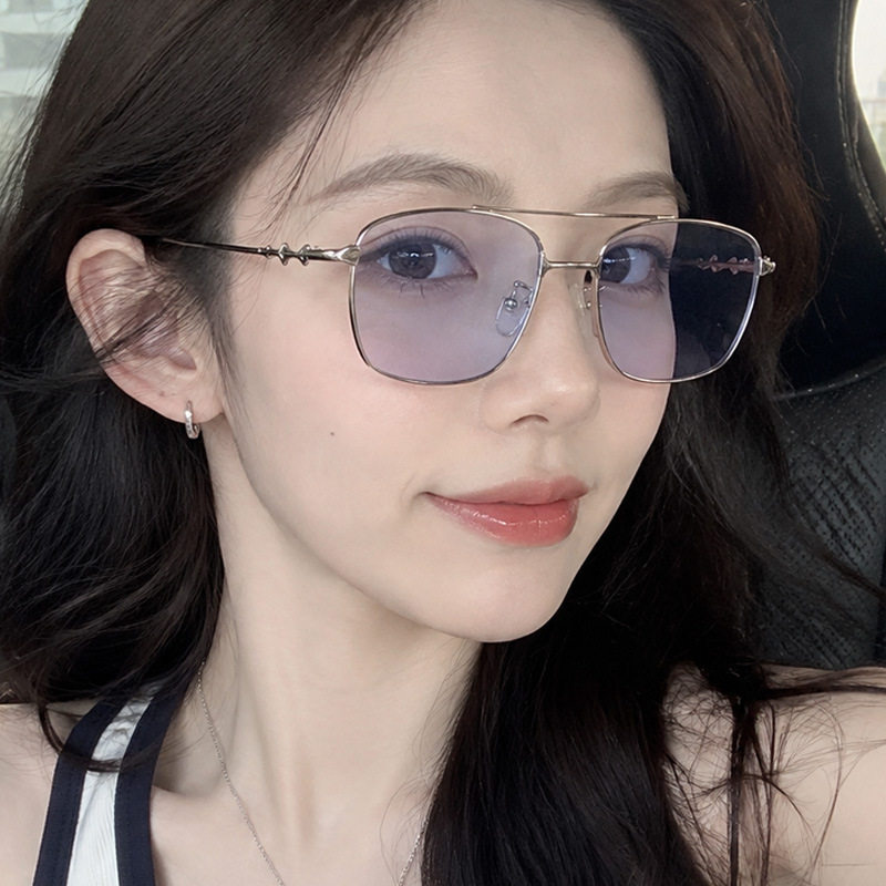 时尚双梁方框百搭防晒墨镜