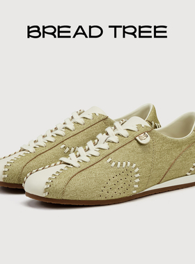 BREADTREE面包树 26年春季新款手工缝线印染牛皮薄底休闲德训鞋
