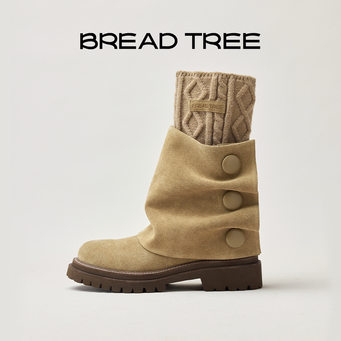 BREADTREE可拆卸两穿袜套短靴图片