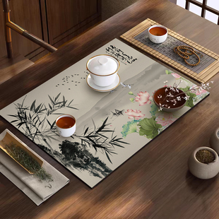 中式茶垫吸水茶席茶垫硅藻泥茶杯垫隔热茶桌茶水垫餐垫