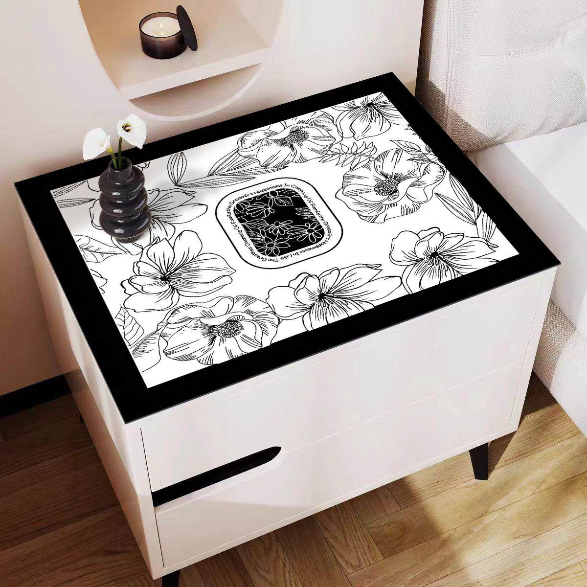 床头柜盖布现代简约硅藻泥桌垫桌布冰箱防尘套罩洗衣机吸水垫盖垫