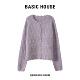 Basic 刺绣圆领百搭纯色上衣 女2025新款 House 百家好小香风针织衫