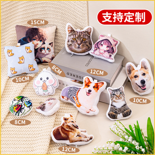 来图定制钥匙扣猫咪宠物狗公仔照片定做异形玩偶挂件diy手机挂链