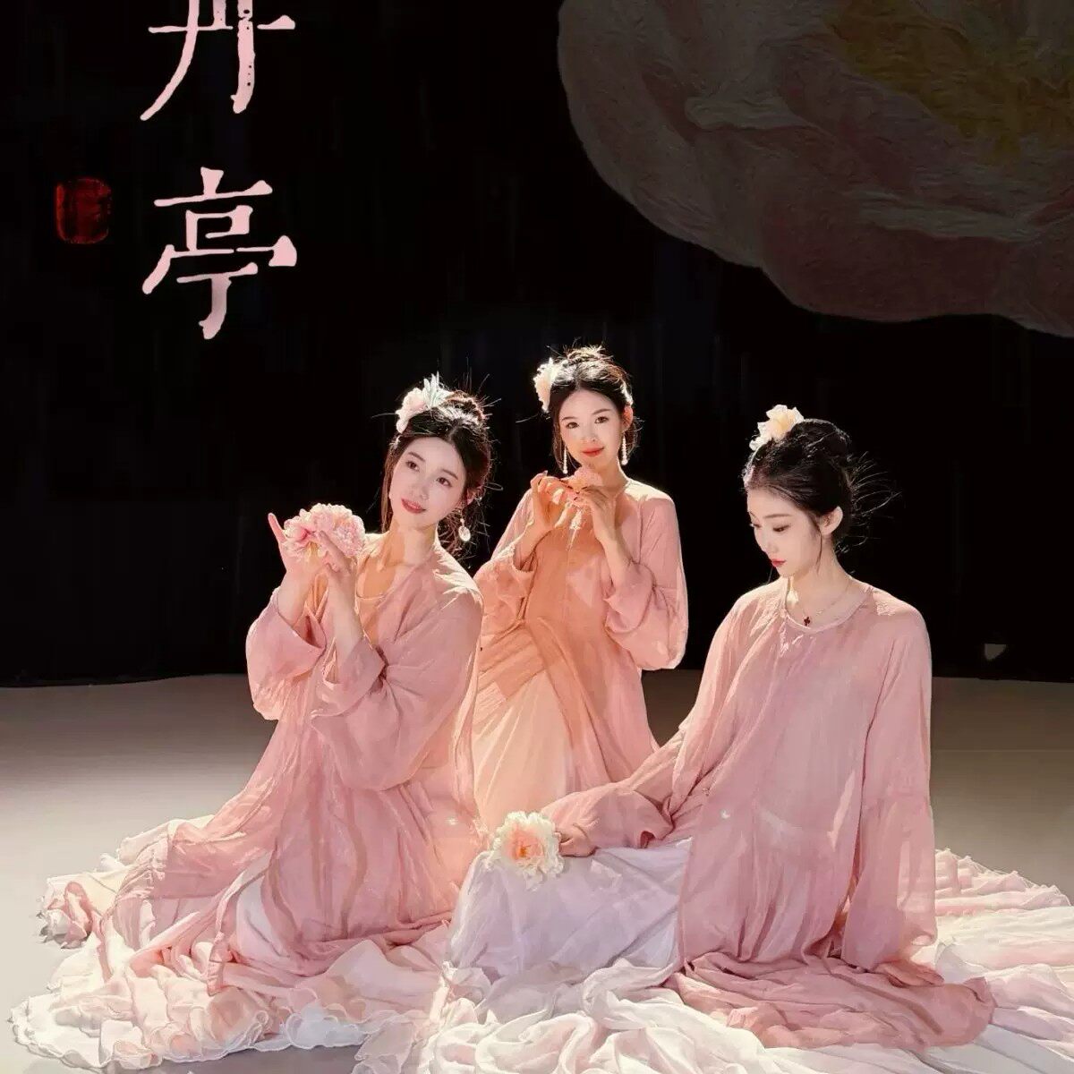 《牡丹亭》套装烫金长圆领汉风雪纺长款圆领开衫长袍长衫中式服装