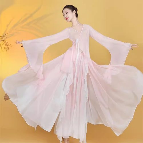 新款古典舞水袖身韵纱衣练功服女