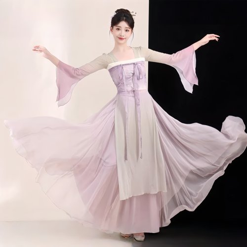 古典舞齐胸纱衣飘逸渐变舞蹈服