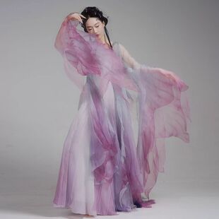 |千鹤万蝶|寻迹粼粼古典舞表演服汉元素飘逸仙气大袖衫连衣裙汉服
