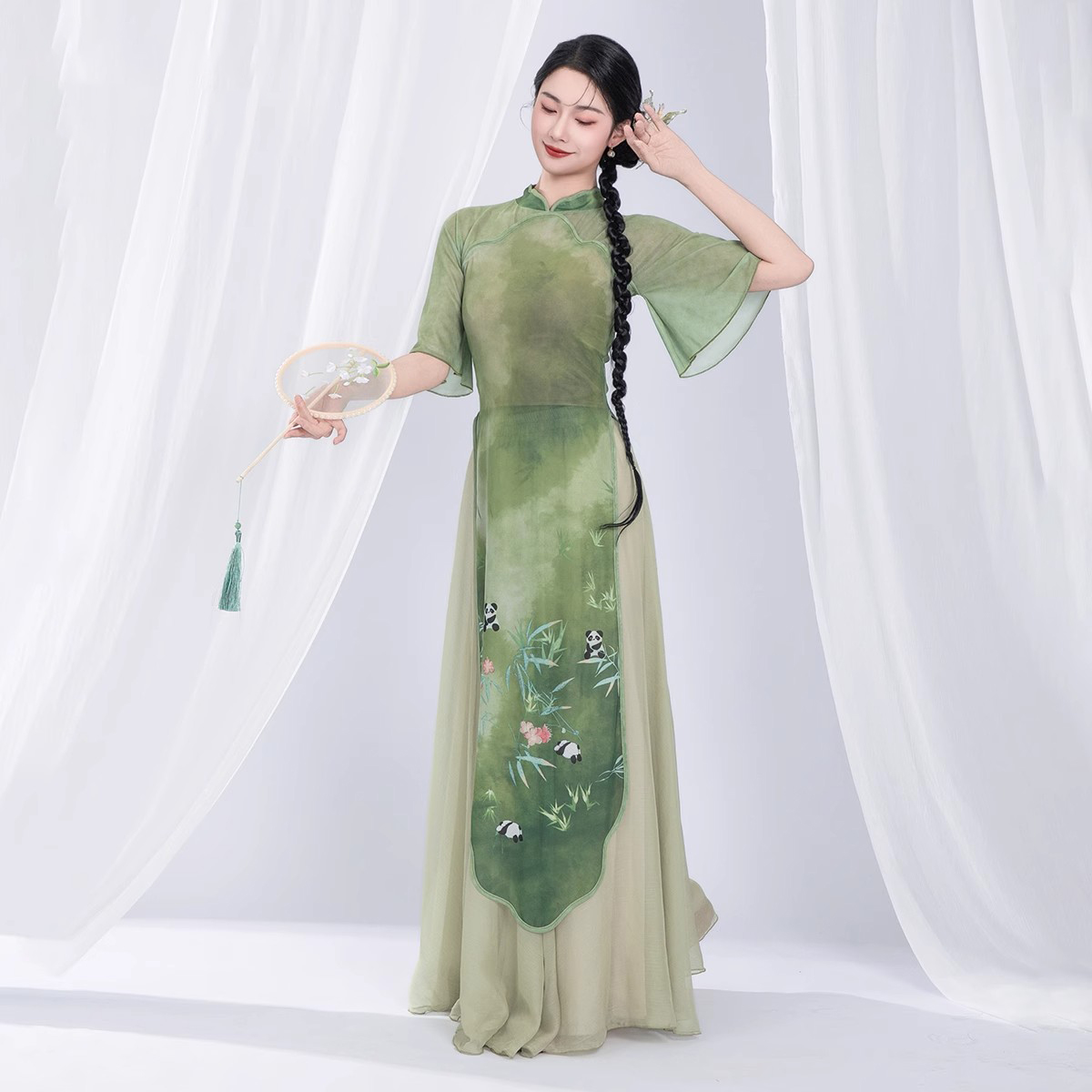 新款古典舞蹈服中国风旗袍身韵服