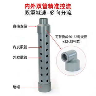 双层发散管锦鲤鱼池沉淀仓发散管鱼缸帆布池发散管缓降水流水缸