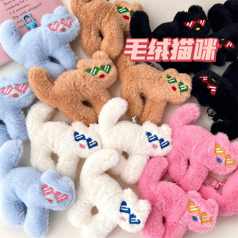 质量严选可爱搞怪墨镜猫咪公仔挂件胸针少女背包挂坠学生百搭别针