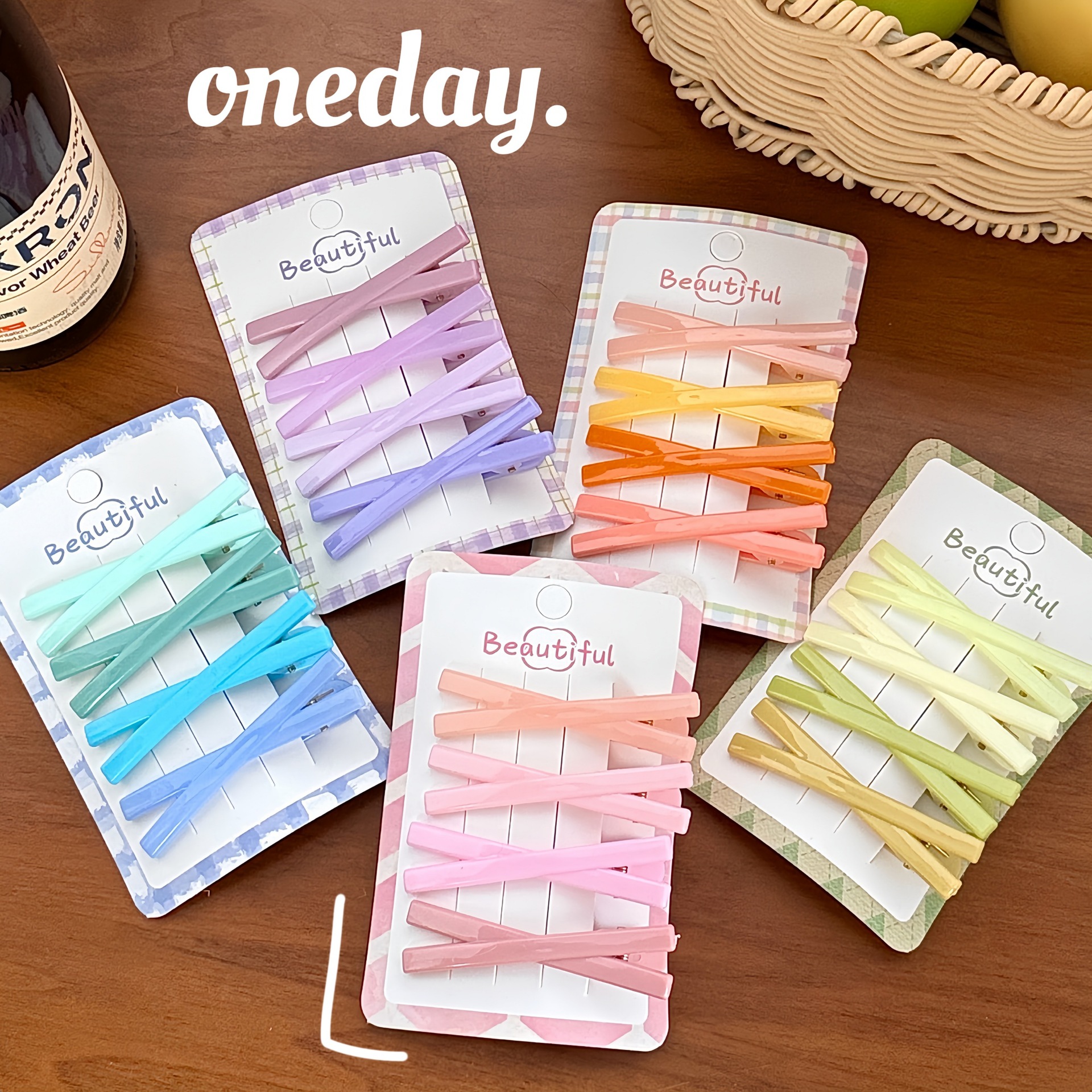 青春校园甜美果冻色交叉刘海夹前额碎发夹侧边夹可爱鸭嘴夹少女百