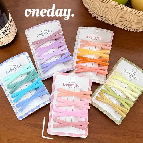 青春校园甜美果冻色交叉刘海夹前额碎发夹侧边夹可爱鸭嘴夹少女百