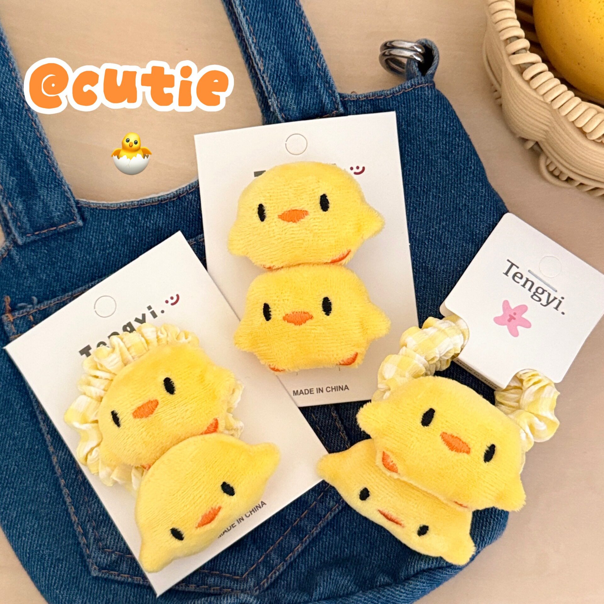新款可爱毛绒小黄鸡公仔发饰少女