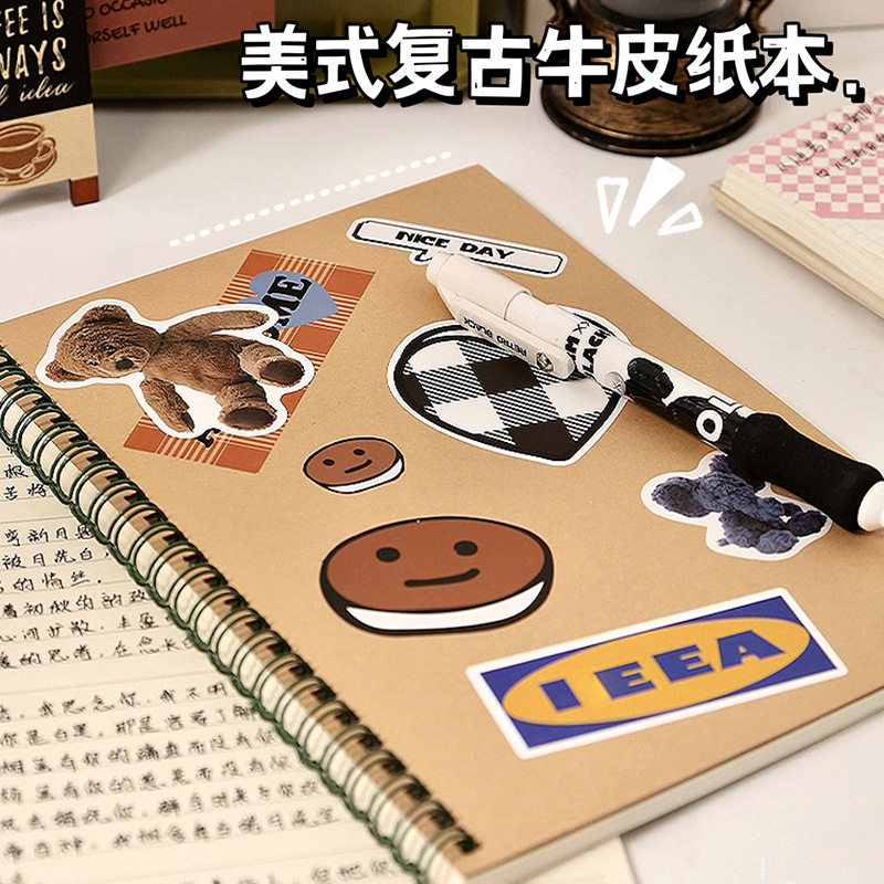 新款笔记线圈本牛皮纸大螺旋本加