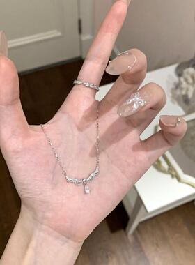 诗铂睿锁骨链新款蕾丝水滴项链