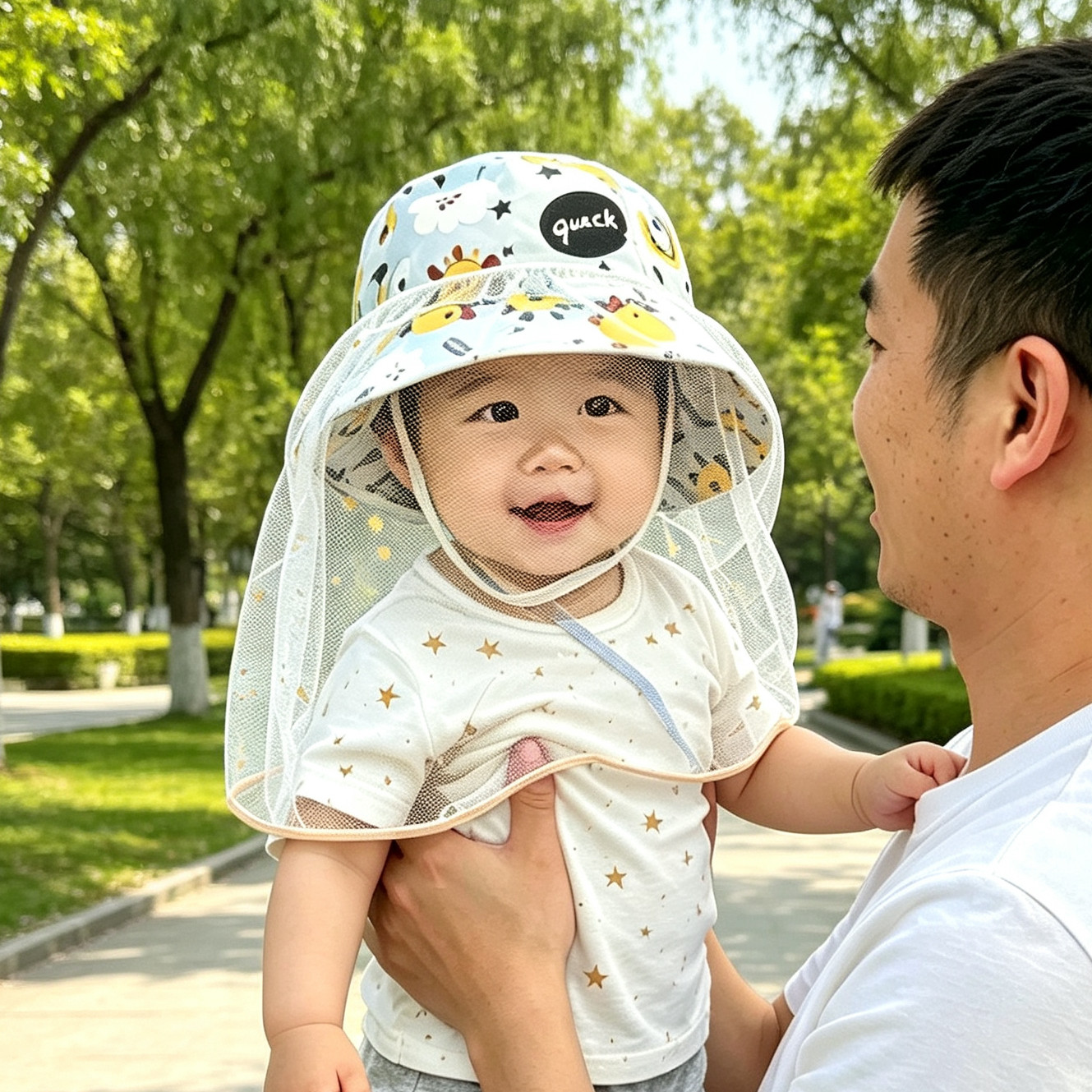 婴儿防柳絮面罩帽子遮脸户